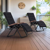 PURPLE LEAF Outdoor Reclining Chair Patio Zero Gravity Chaise Lounge Folding Chair with Removable Cushion Adjustable Headrest for Lawn Camping Beach Pool