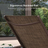 PURPLE LEAF Oversized Chaise Lounge Chair Outdoor Extra Wide Pool Lounge Chairs 5 Adjustable Position with Armrests and Side Table, Aluminum Patio Lounge Chair for Outside, Backyard, Pool
