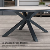 PURPLE LEAF Round Outdoor Dining Set Patio Aluminum Dining Set Round Table and Wicker Chairs with Sunbrella Cushions for Kitchen Deck
