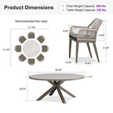 PURPLE LEAF Round Outdoor Dining Set Patio Aluminum Dining Set Round Table and Wicker Chairs with Sunbrella Cushions for Kitchen Deck