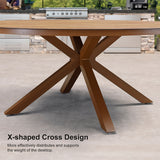 PURPLE LEAF Round Outdoor Dining Set Patio Aluminum Dining Set Round Table and Wicker Chairs with Sunbrella Cushions for Kitchen Deck