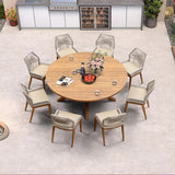 PURPLE LEAF Round & Rectangle Outdoor Dining Table HPL Aluminum Tabletop Modern Dining Table for Deck Kitchen