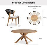 PURPLE LEAF Round Patio Dining Set with Aluminum Frame and Wicker Rattan Dining Chair with Comfortable Cushions for Deck Porch Kitchen Outdoor
