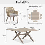 PURPLE LEAF Outdoor Dining Set All-Weather PE Rattan Outdoor Patio Furniture Set with Aluminum Frame