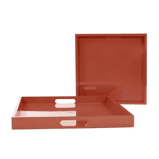 Saint Tropez Square Tray Set of 2 - Intense Rust