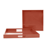 Saint Tropez Square Tray Set of 2 - Intense Rust