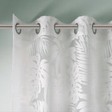 Devore Palm Leaf White Sheer Window Panel