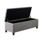 Button Tufted Modern Upholstered Storage Bench Ottoman, Grey