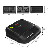 3 in 1 Electric Sandwich Maker, 750W, Black