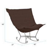 Scroll Puff Rocker Sterling Chocolate Titanium Frame