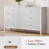 Wholesale Kiss the Water White Dresser Fluted 6 Drawer Dresser