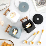 Shiba Inu Mug with Lid and Spoon Ceramic Cup