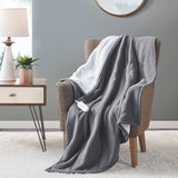 Heated 50x60" Fleece Sherpa Electric Throw Blanket, Grey