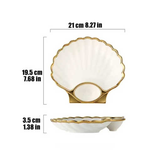 8 Inch Shell Ceramic Dinner Plate for Serving