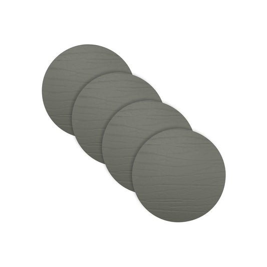 Strata Leather Graphite Placemat - Round 13"- Set of 4
