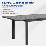 Aluminum 68"-91.5" Outdoor Dining Table