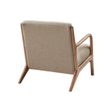 Scandinavian Elm Wood Taupe Lounge Chair *