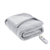 Heated 50x60" Fleece Sherpa Electric Throw Blanket, L Grey