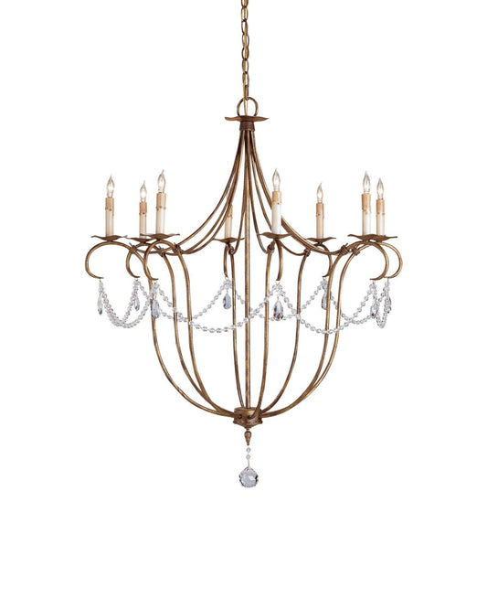 Crystal Lights Large Gold Chandelier