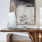 Portage Ice Clear Abstract Glass Vase- Tall