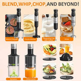 Cordless Hand Blender: 1000W 12-Speed Electric Stick Mixer
