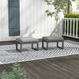 2-Piece Outdoor Ottoman Set, Aluminum Frame with Cushions