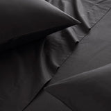 4-Piece 144TC 100% Cotton Solid Sheet Set, Black