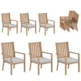 Wholesale Aluminum Patio Dining Chair Set of 6 with Waterproof Cushion