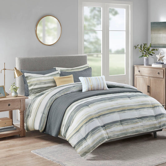 8-Piece Comforter and Coverlet Set Collection, Yellow