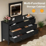 6 Drawer Dresser with Lighted Mirror