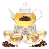 27oz Glass Teapot Infuser & 4 Tea Cups Gift Set