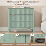 Fluted 3 Drawer Dresser with Painted Surface