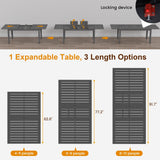 91.7"L Extendable Aluminum Outdoor Dining Table
