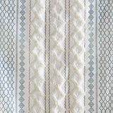 Cotton Printed Curtain Panel 50x108", White/Navy