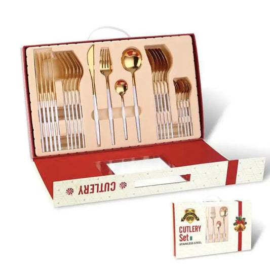 24pcs Stainless Steel Cutlery Set Gift Box