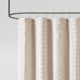 Geometric Tufted Shower Curtain, Beige