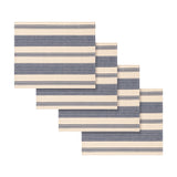 French Home Set of 4 Blue and Cream Striped Placemats