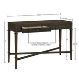 Fluted 2-Drawer Storage Console Table, Brown