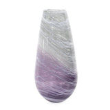 Swirled Smoke and Aubergine Torpedo Glass Vase- Tall
