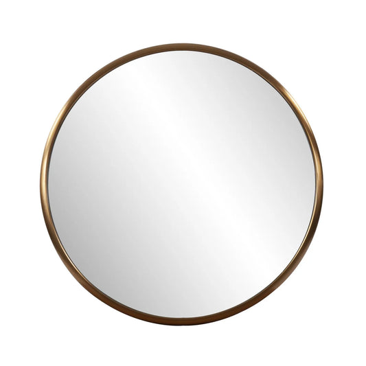 Yorkville Brass Small Round Mirror