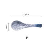 Japanese Ceramic Soup Spoon Tableware Kitchen Spoon