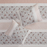 6 Piece Cotton Percale Quilt Set with Throw Pillows, Blush