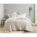 Chambray Print Denim Microfiber Comforter Set, Neutral