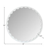 Santosh Round Glossy White Scalloped Mirror