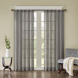 Crushed Sheer Window Panel Pair (2), Grey