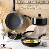 Moss & Stone 6-Piece Nonstick Cookware Set Burgundy