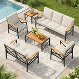 6-Piece Outdoor Conversation Set Patio Chairs with Cushions