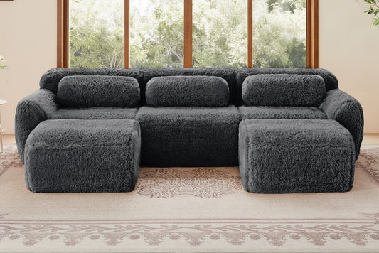 MELLOW 114" 3-Seater Sofa with 2 Ottomans