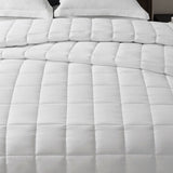 Lightweight Box Quilted All-Season White Blanket, King