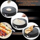 12-Inch Electric Crepe Maker & Griddle with Spreader